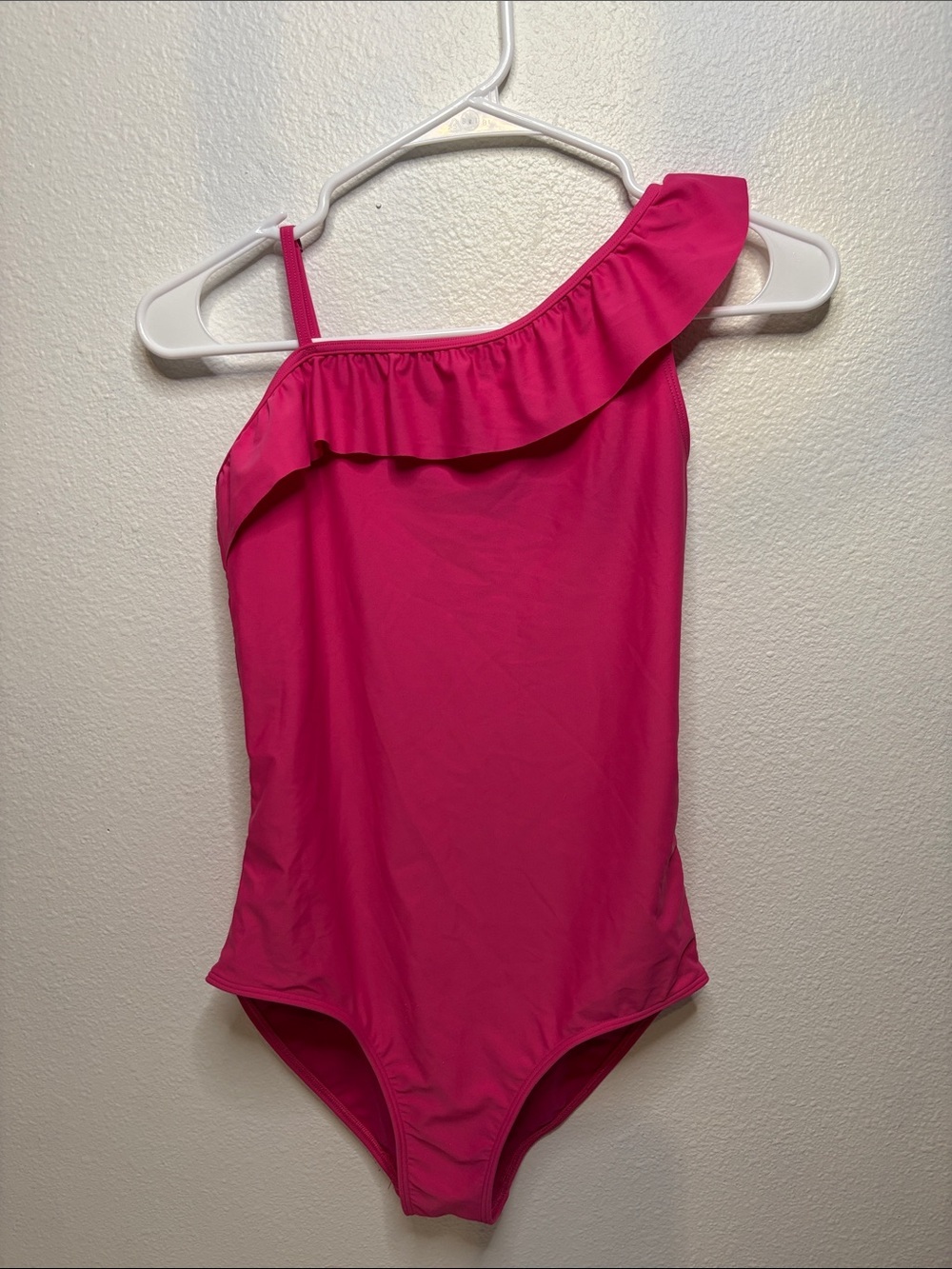abercrombie kids Fuchsia One-Shoulder Ruffle One-Piece Swimsuit -335sku